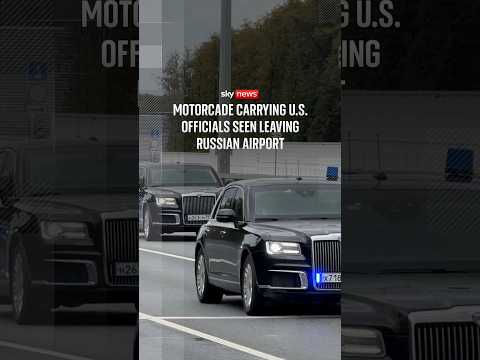 Motorcade carrying U.S. officials seen leaving Russian airport