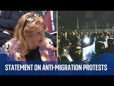 Policing minister gives statement on anti-migrant protests in Portsmouth and Dover