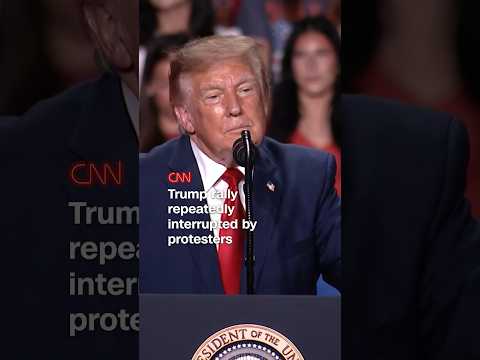 Trump rally repeatedly interrupted by protesters
