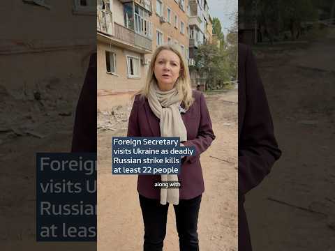Foreign Secretary visits Ukraine as deadly Russian strike kills at least 22 people