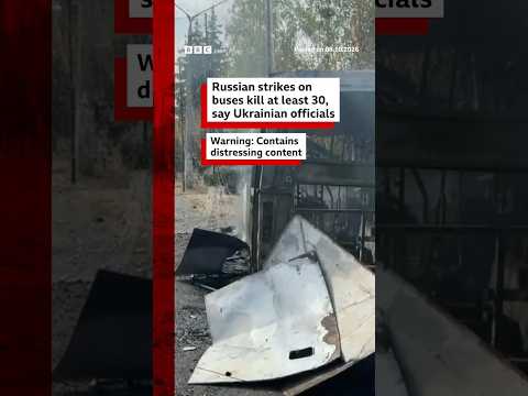 Russian strike on buses kills at least 30, say Ukrainian officials. #Ukraine #Russia #BBCNews