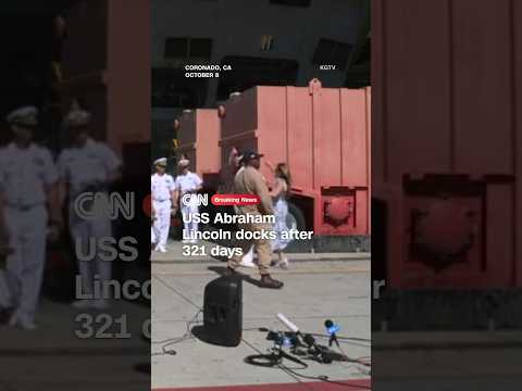 USS Abraham Lincoln docks after 321 days