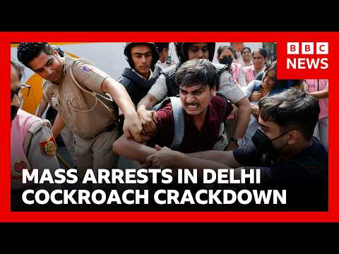 Cockroach protest leaders among hundreds detained in Delhi crackdown | BBC News