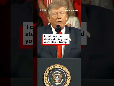 Trump tells rally “I could say the stupidest thing and you’d clap me’. #Trump #BBCNews