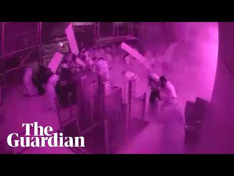 CCTV from inside Riyadh airport shows moment of deadly airstrike