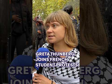 Swedish activist Greta Thunberg joins French students’ protests