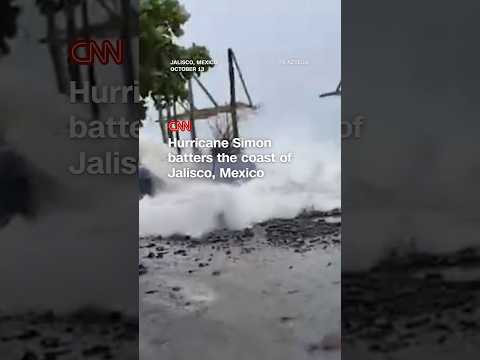 Hurricane Simon batters the coast of Jalisco, Mexico