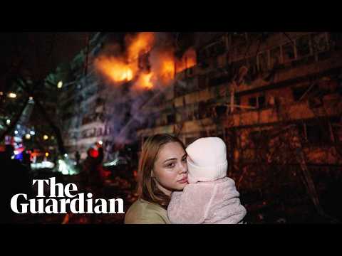 ‘A completely civilian area’: Kyiv residents reel after overnight Russian strike