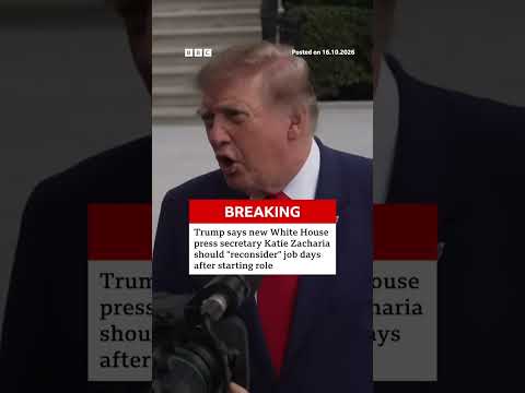 Trump says press secretary Katie Zacharia should ‘reconsider’ job days after starting. #BBCNews