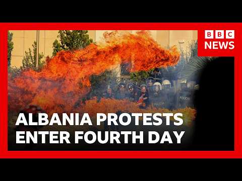 Albania’s anti-government demonstrations continue for fourth day | BBC News