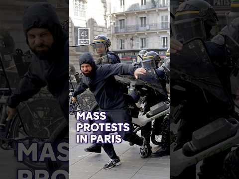 Mass protests in Paris #FranceProtests #France #Paris