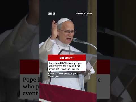 Pope Leo XIV thanks wellwishers in first event after cancer surgery.#PopeLeo #BBCNews