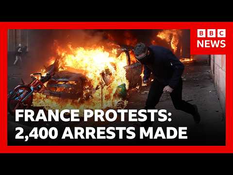 Macron calls for ‘calm and order’ after weekend of protests and disorder in France | BBC News