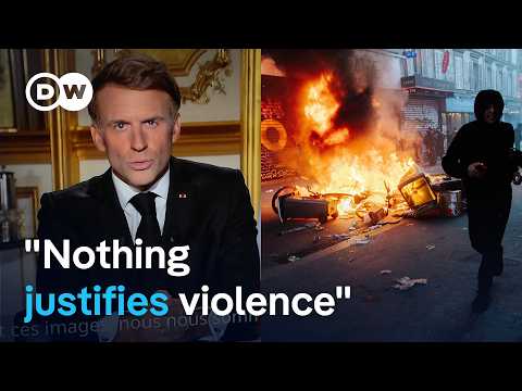 French president avoids curfews, distinguishes protesters from looters | DW News