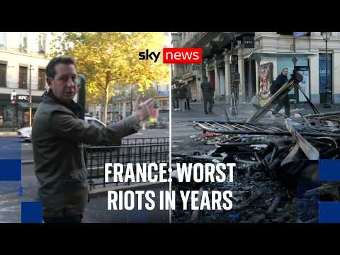 France protests: Sky News witnesses ‘total mess with debris everywhere’ after worst riots in years