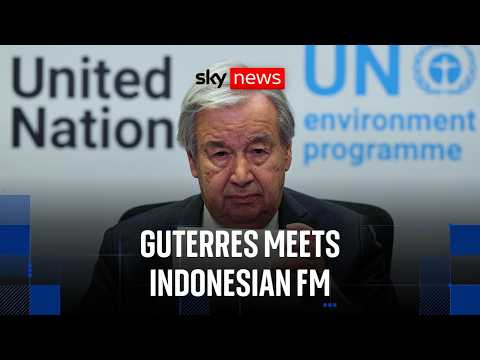 UN Secretary-General Antonio Guterres speaks after meeting Indonesian officials