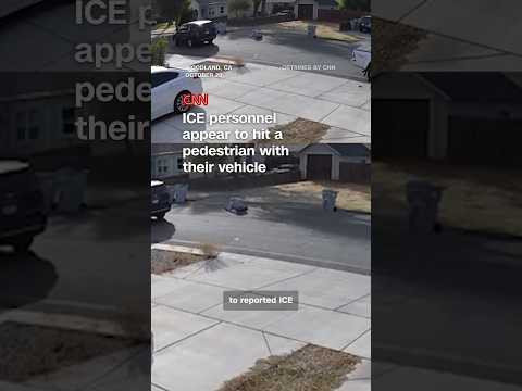 ICE personnel appear to hit a pedestrian with their vehicle