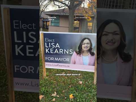 Canadian Mayoral Candidate turns allegedly vandalized signs into viral moment