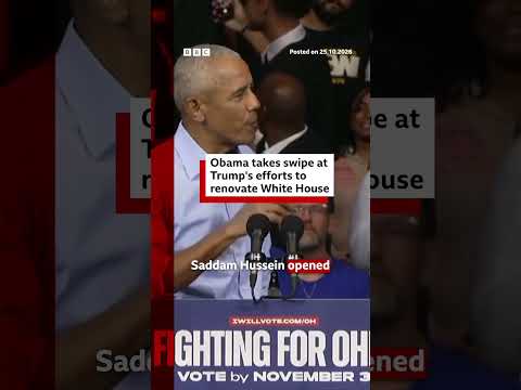 Obama takes a swipe at Trump’s White House renovations on campaign trail. #bbcnewsbanglatoday