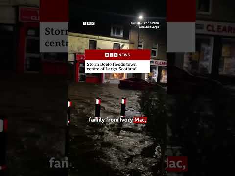 Storm Boelo floods town centre of Largs, Scotland. #StormBoelo #Scotland #BBCNews
