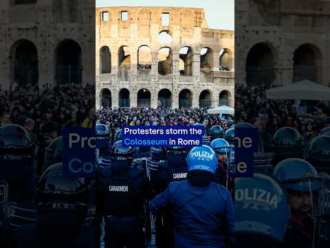 Protesters storm the Colosseum in Rome | DW News