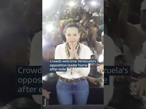 Crowds welcome Venezuela’s opposition leader home after exile #venezuela