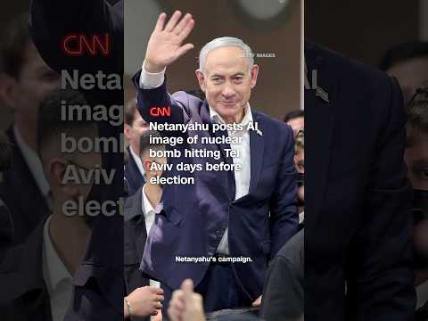 Netanyahu posts AI image of nuclear bomb hitting Tel Aviv days before election