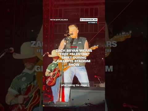 Zach Bryan wears Free Palestine Shirt at Gillette Stadium
