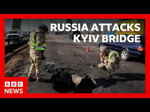 Russia strikes Ukrainian bridge as German Chancellor Merz visits Kyiv | BBC News