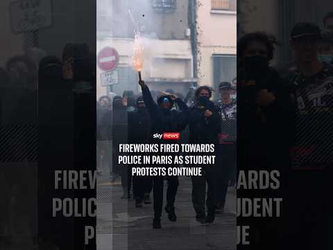 Fireworks fired towards police in Paris as student protests continue