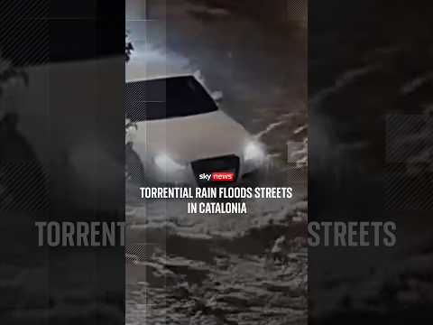 Torrential rain floods streets in Catalonia