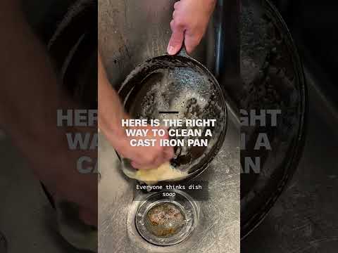 Most people think you can’t use soap on a cast iron pan but they are wrong