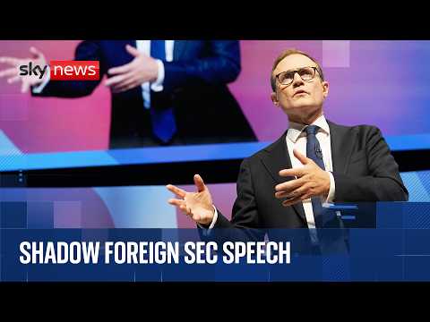 Tom Tugendhat speaks at Conservative Party conference