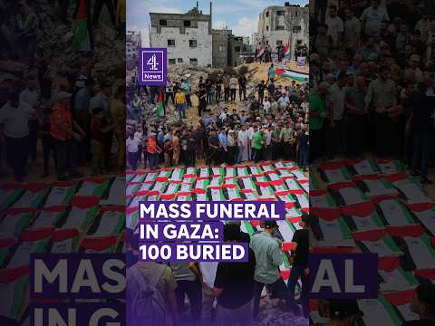 Mass funeral in Gaza City after at least 100 bodies recovered from rubble