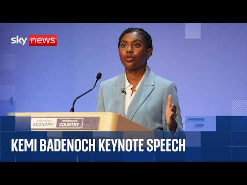 Kemi Badenoch delivers keynote speech at Conservative Party conference