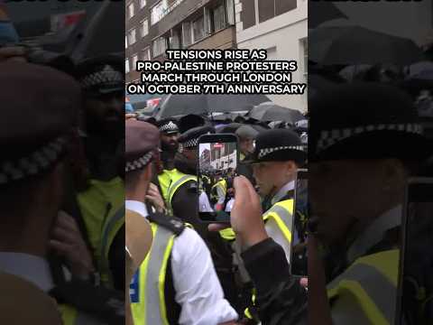 Tensions rise as pro-Palestine protesters CLASH with counter-protests on October 7 anniversary