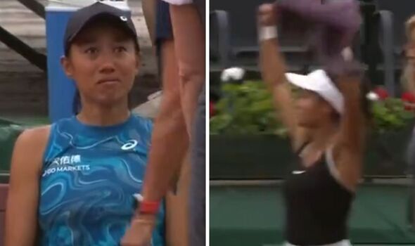 Tennis star sparks storm by celebrating as rival retires in tears after panic attack