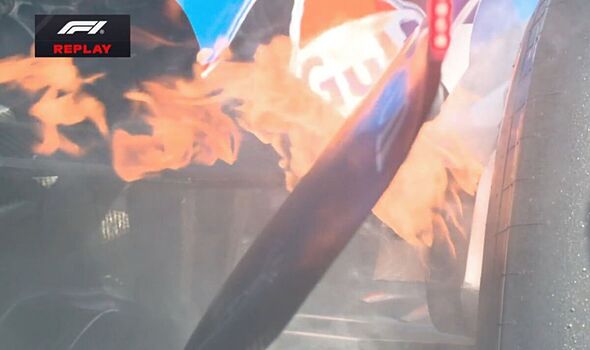 F1 LIVE: Terrifying moment car catches fire as George Russell set for punishment